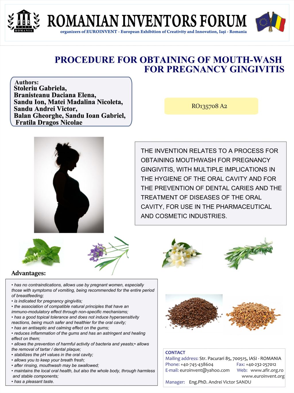 Postupak dobivanja tekućine za ispiranje usta kod gingivitisa u trudnoći