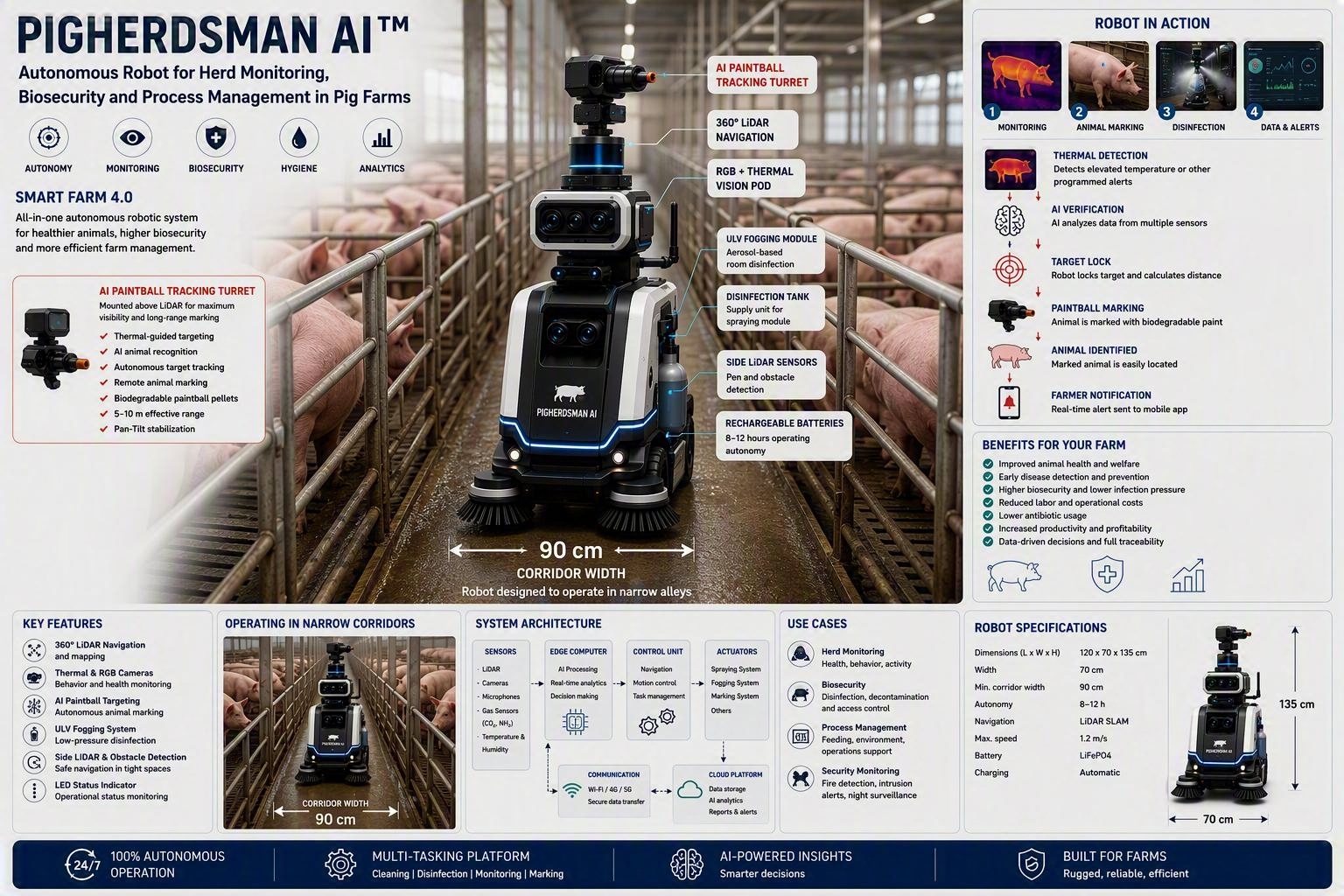 Razvoj autonomnog robotskog sustava za nadzor stada, biosigurnost i upravljanje procesima na svinjogojskoj farmi